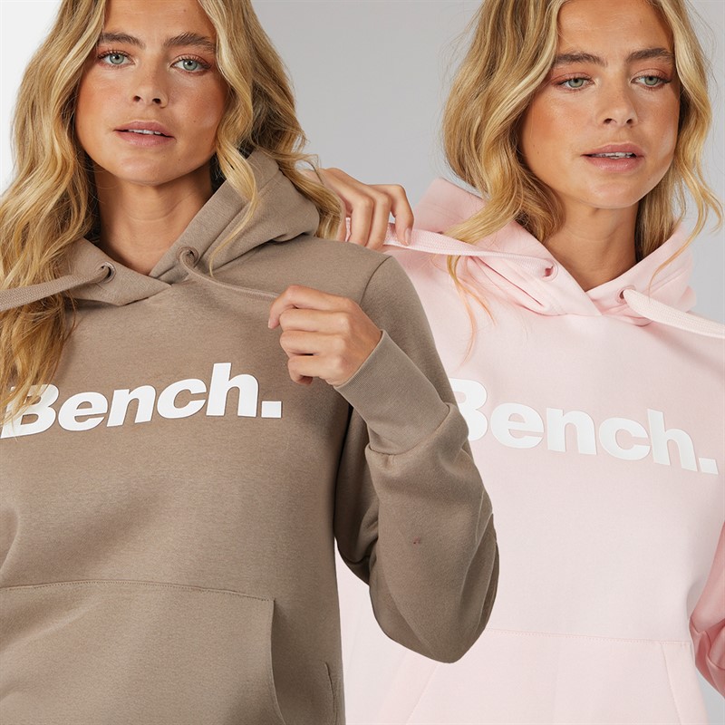 Bench Damen Zweierpack Kapuzenpullover Hellrosa Dunkel Taupe