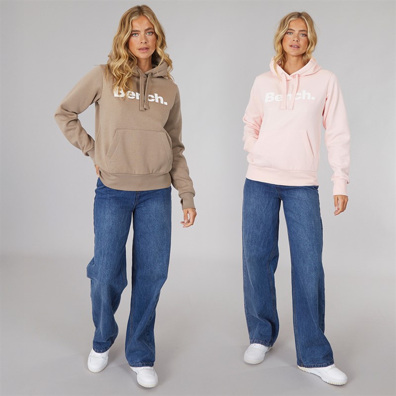 Bench Damen Zweierpack Kapuzenpullover Hellrosa Dunkel Taupe