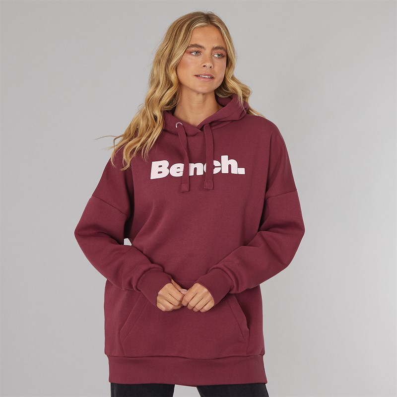 Bench Womens Dayla Oversized Hoodie Burgundy - Size 16