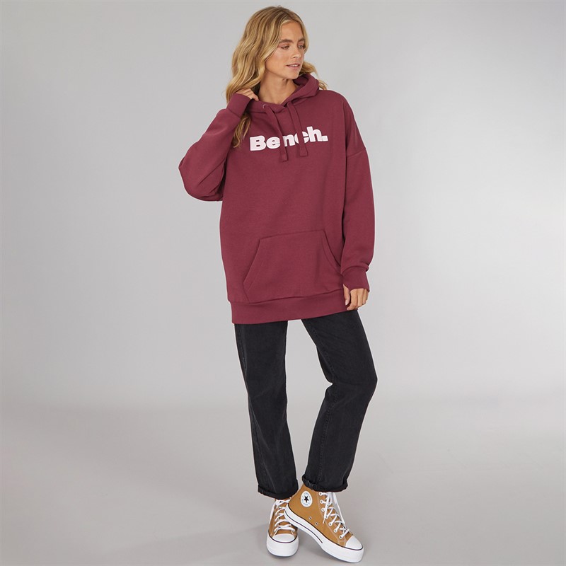 Bench Damen Dayla Oversized Kapuzenpullover Burgunderrot