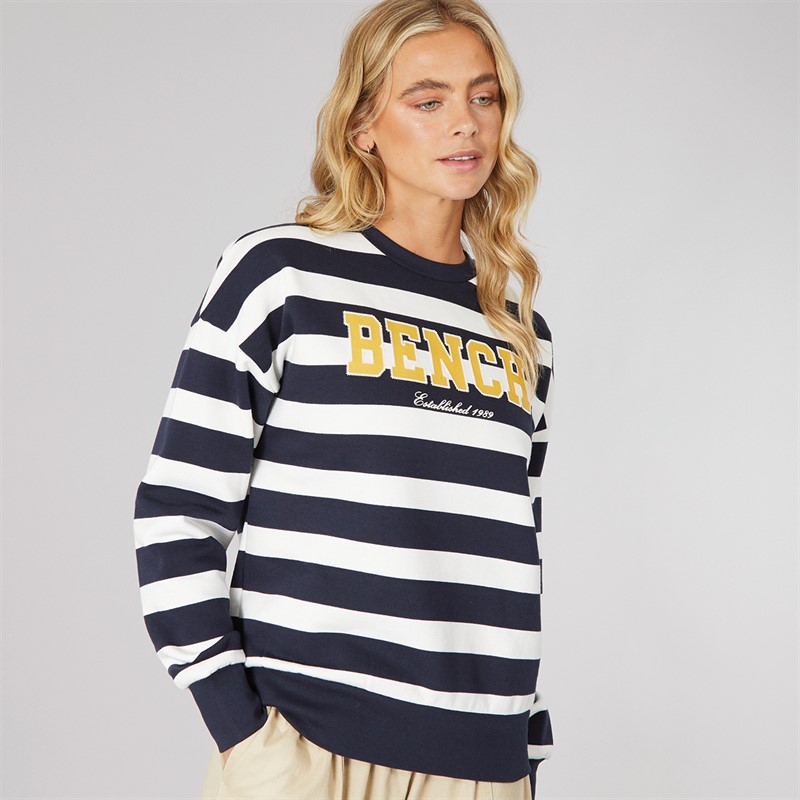 Bench Womens Jaye Sweatshirt Navy Winter White