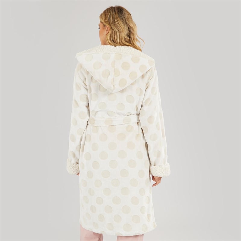 Bench Womens Lindsay Dressing Gown Chalk Polka Dot