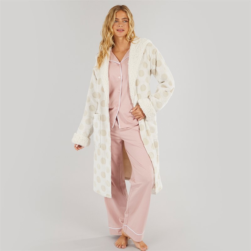 Bench Womens Lindsay Dressing Gown Chalk Polka Dot
