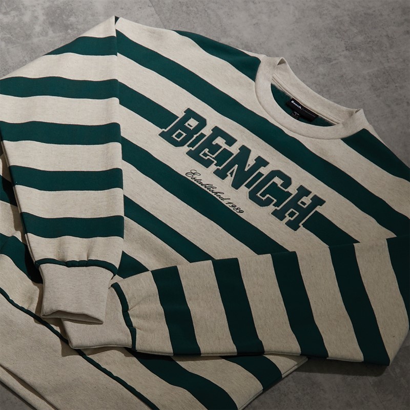 Bench Womens Jaye Sweatshirt Stone Marl Deep Emerald