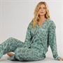 Bench Damen Korda Pyjama Dunkel Salbei Leopard
