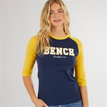 Bench T-shirt 3/4 manches Femme Morr Marine/Moutarde