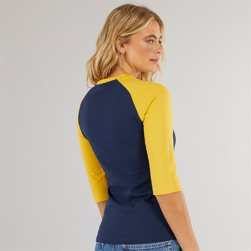 Bench Damen Morr 3/4 Ärmel T-Shirt Marine/Senf