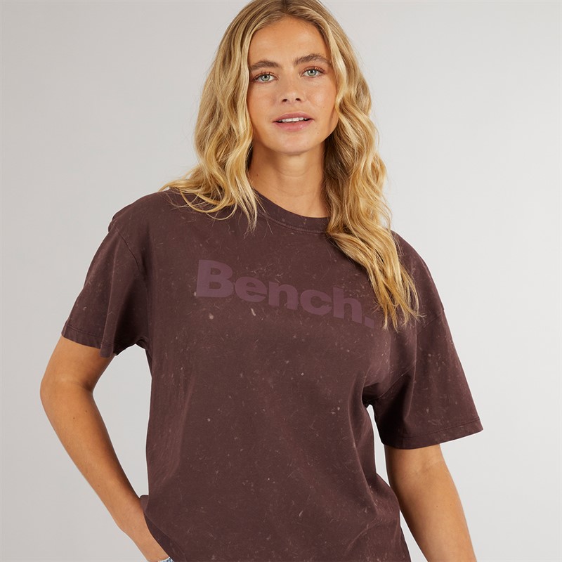 Bench Damen Berlanne T-Shirt Verwaschenes Mauve Wein