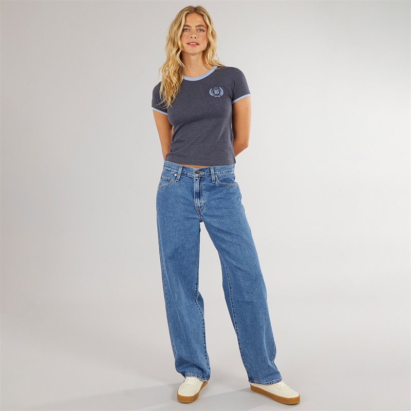 Bench Womens Arlla T-Shirt Navy Marl Powder Blue