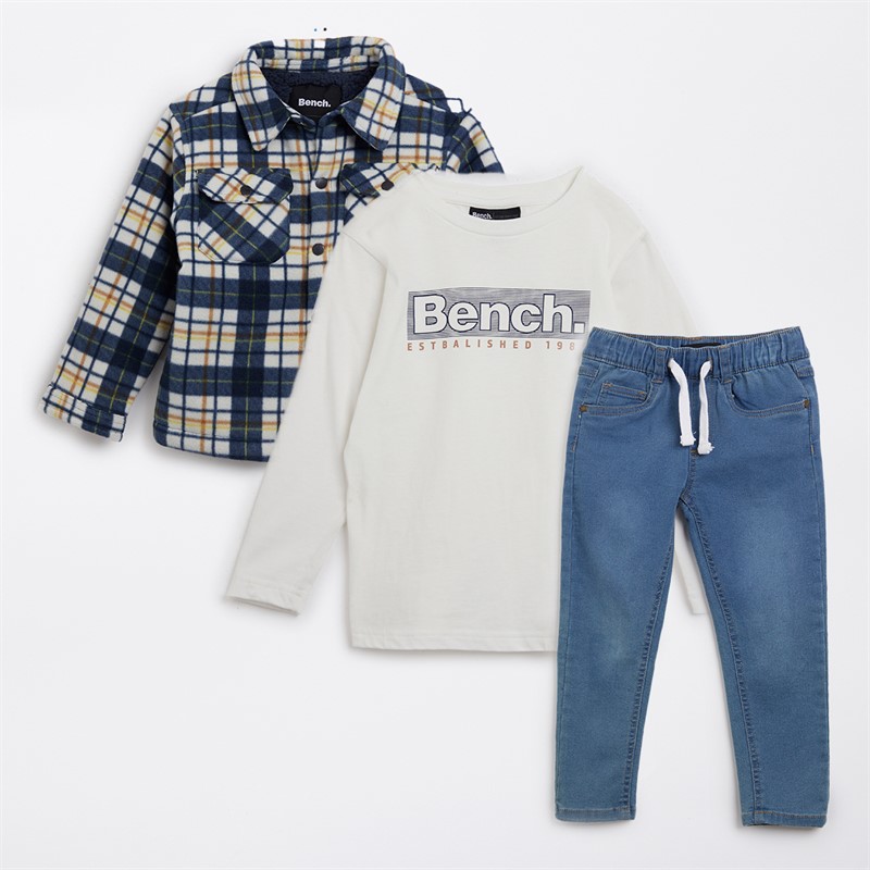 Bench Junge Bundjacke Hemd Und Jeans Set Marine