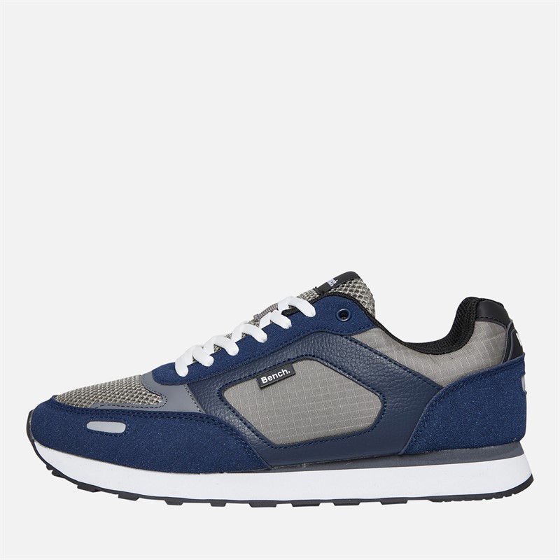 Bench Mens Warner Trainers Navy/Blue/Grey - Size 8