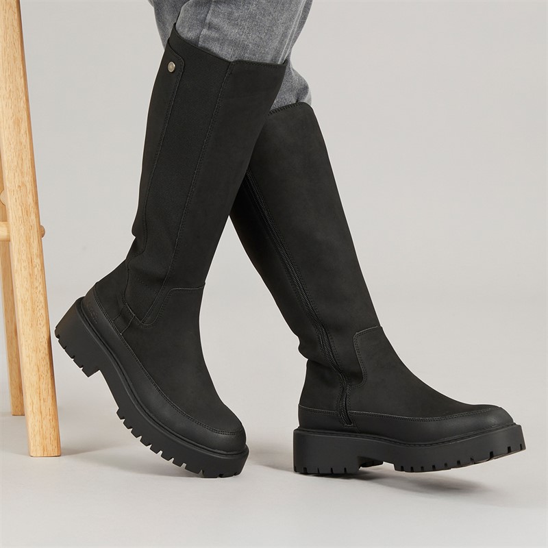 Bench Womens Beechigh Tall Chelsea Boots Black - Size 6
