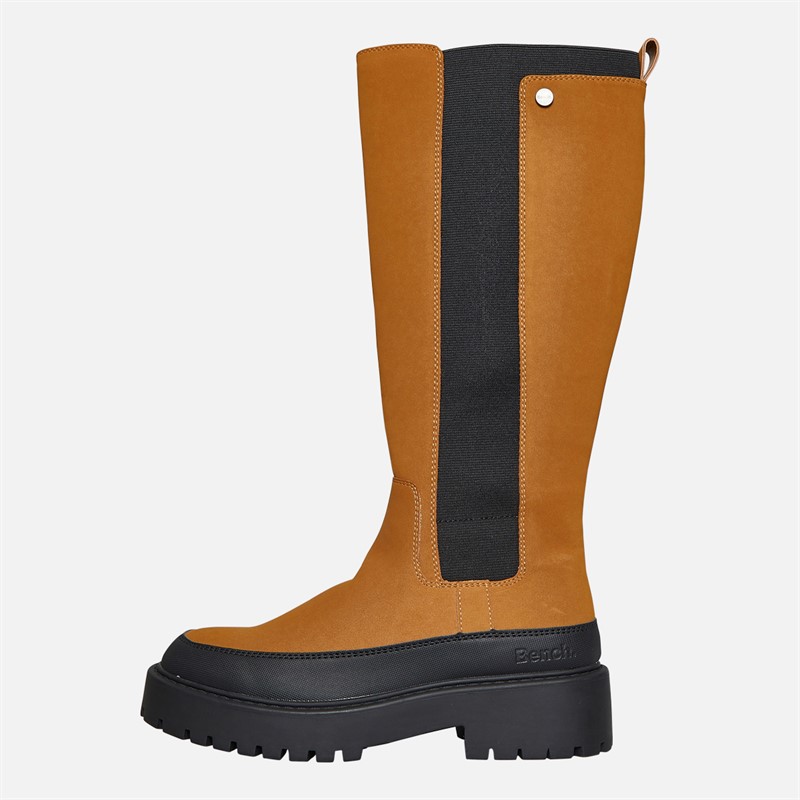 Bench Womens Beechigh Tall Chelsea Boots Tan