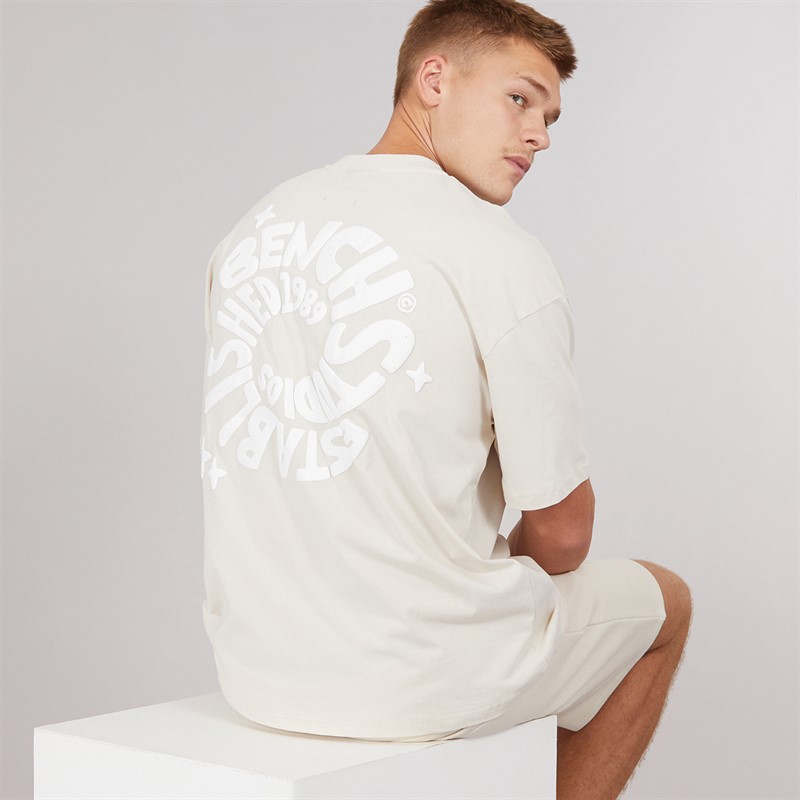 Bench Mens Tazoa Oversized T-Shirt Ecru