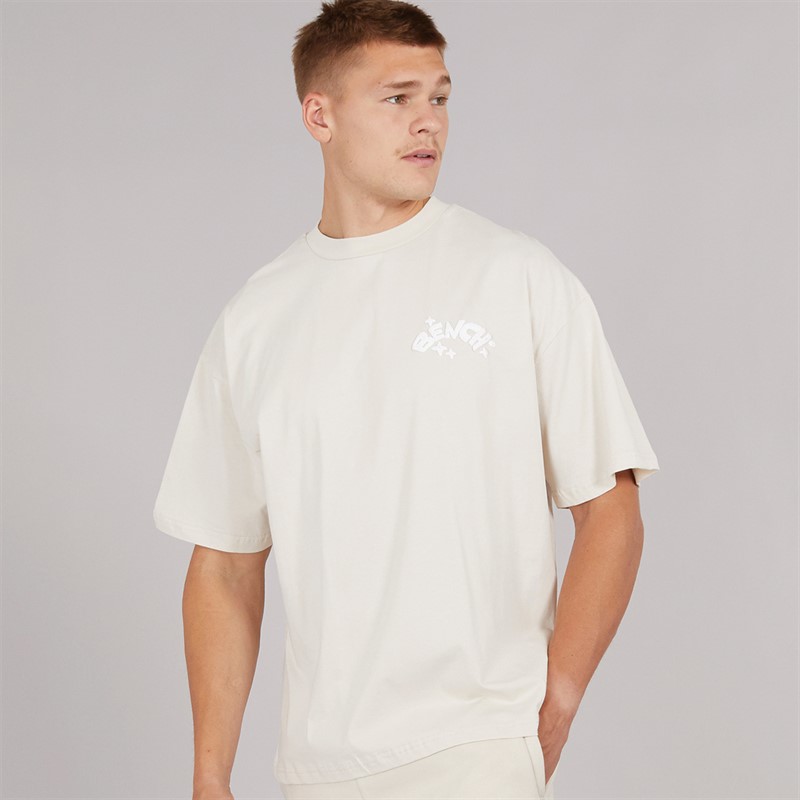 Bench Mens Tazoa Oversized T-Shirt Ecru