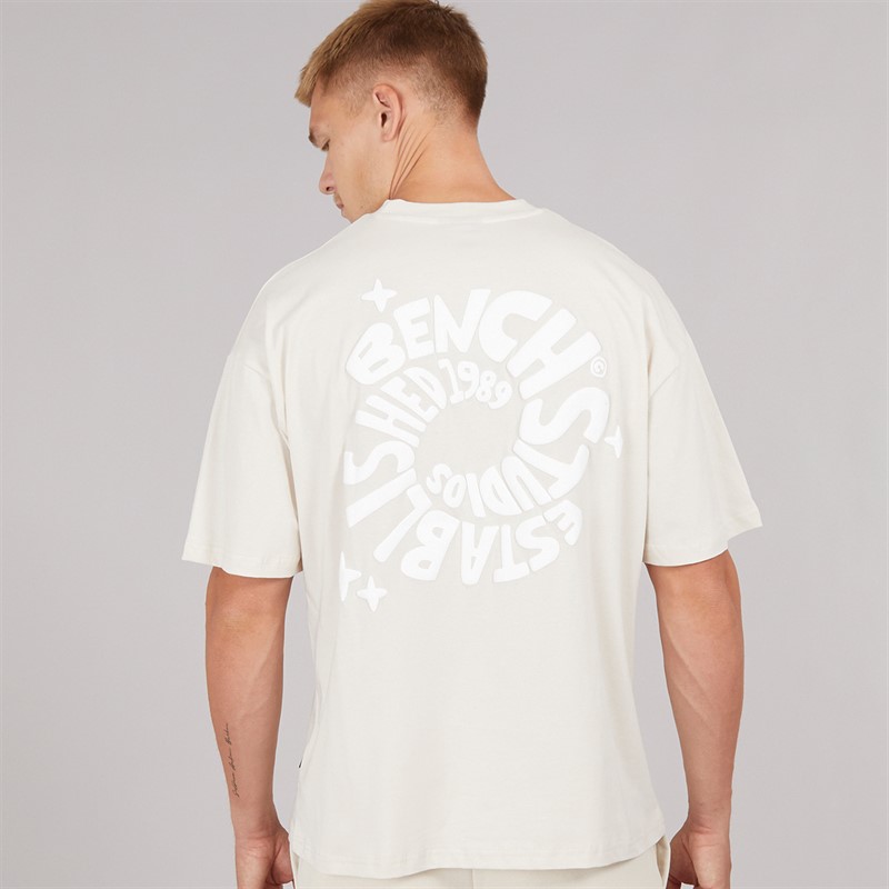 Bench Mens Tazoa Oversized T-Shirt Ecru