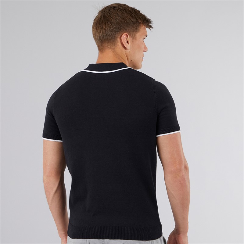 Bench Mens Settio Knitted Polo Black