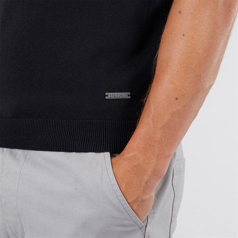 Bench Mens Settio Knitted Polo Black