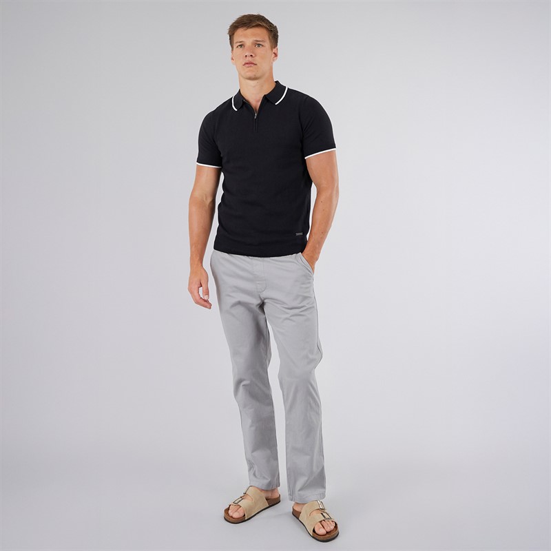 Bench Mens Settio Knitted Polo Black