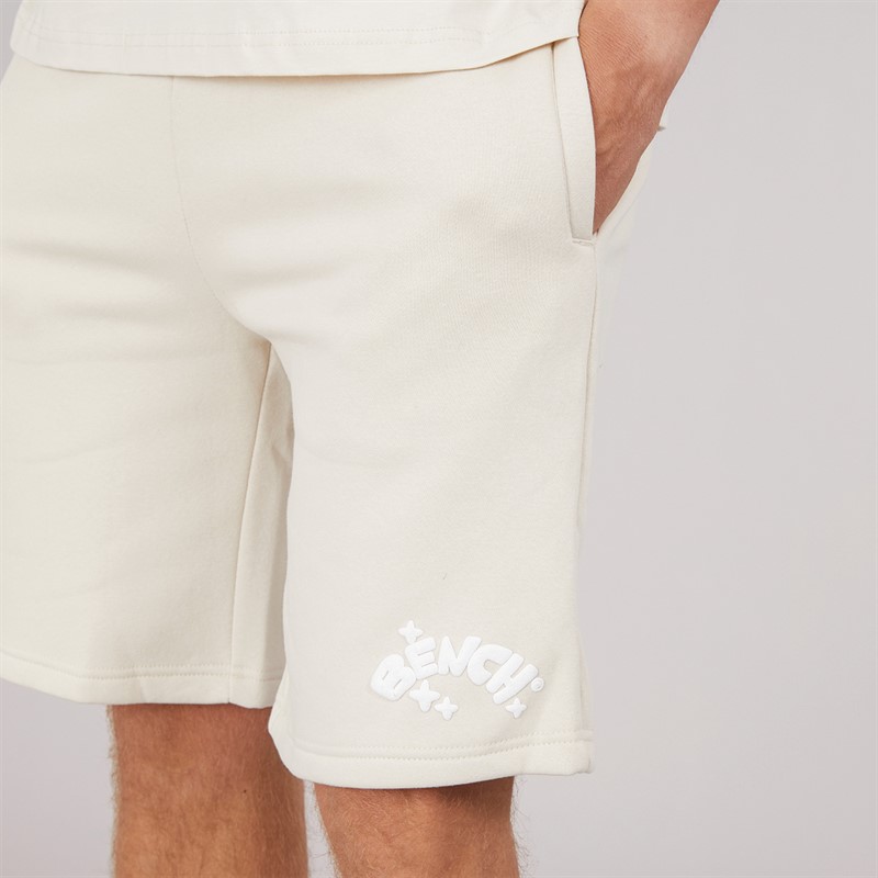 Bench Mens Elamo Fleece Shorts Ecru
