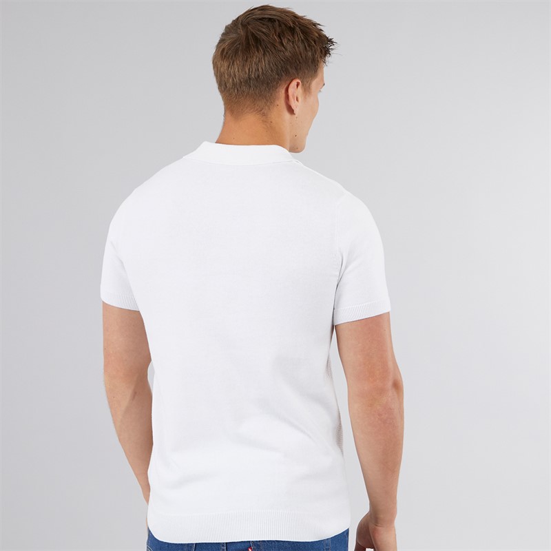 Bench Mens Brescia Knitted Polo Shirt White