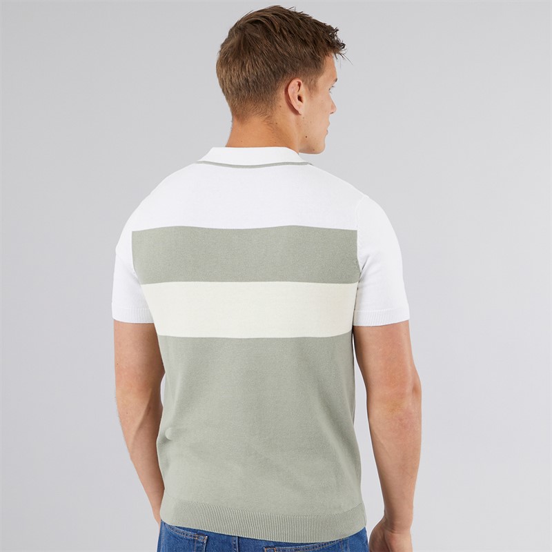 Bench Mens Aspinn Knitted Polo Shirt Sage