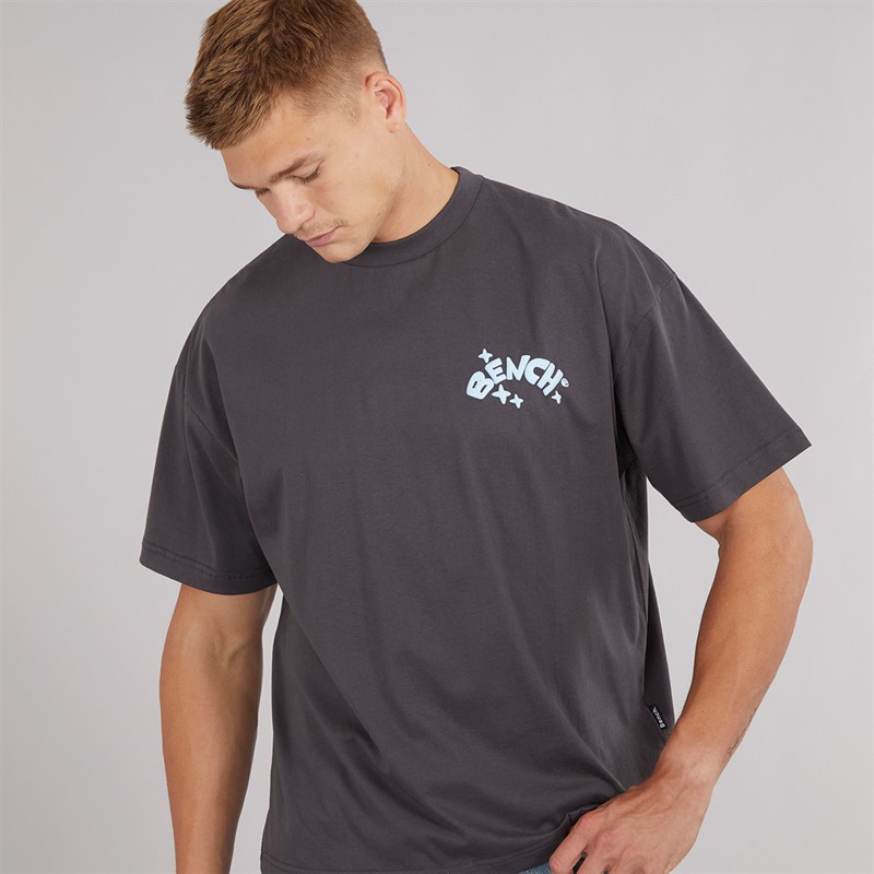 Bench Mens Tazoa Oversized T-Shirt Dark Grey
