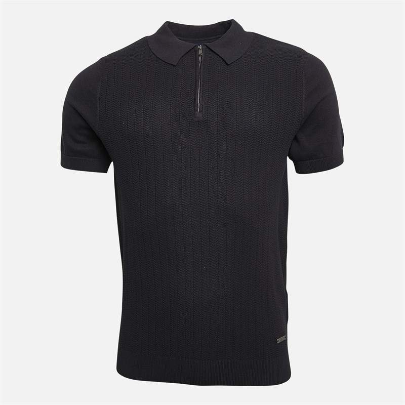 Bench Mens Brescia Knitted Polo Black - Size XL