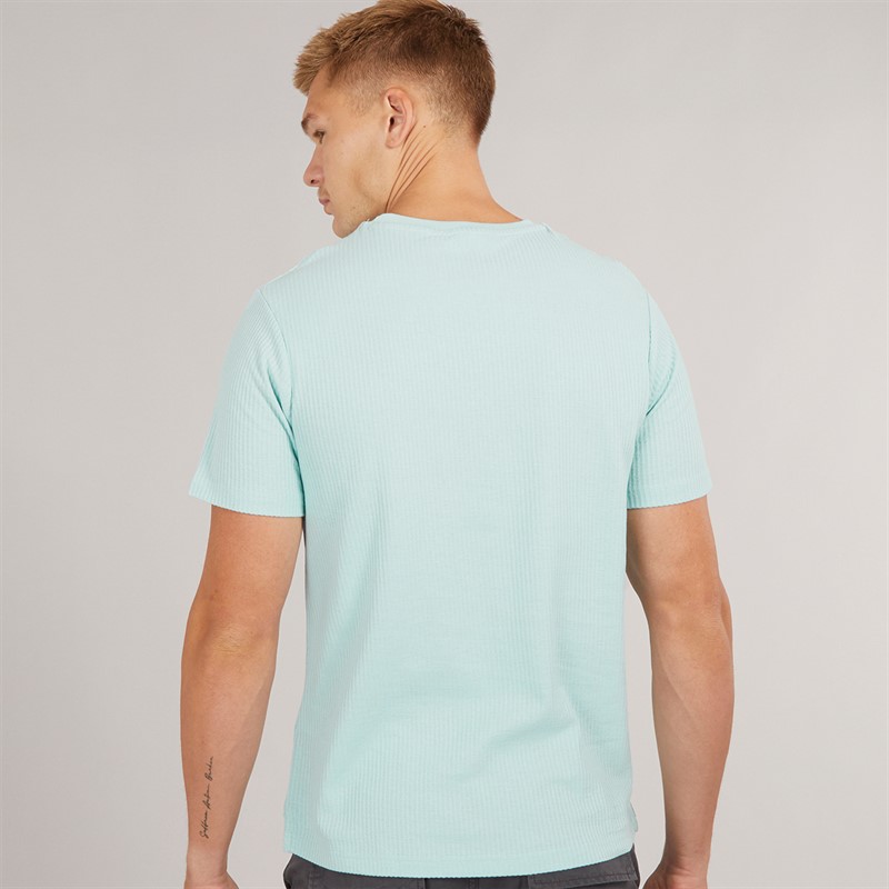 Bench Mens Styna Textured T-Shirt Ice Blue
