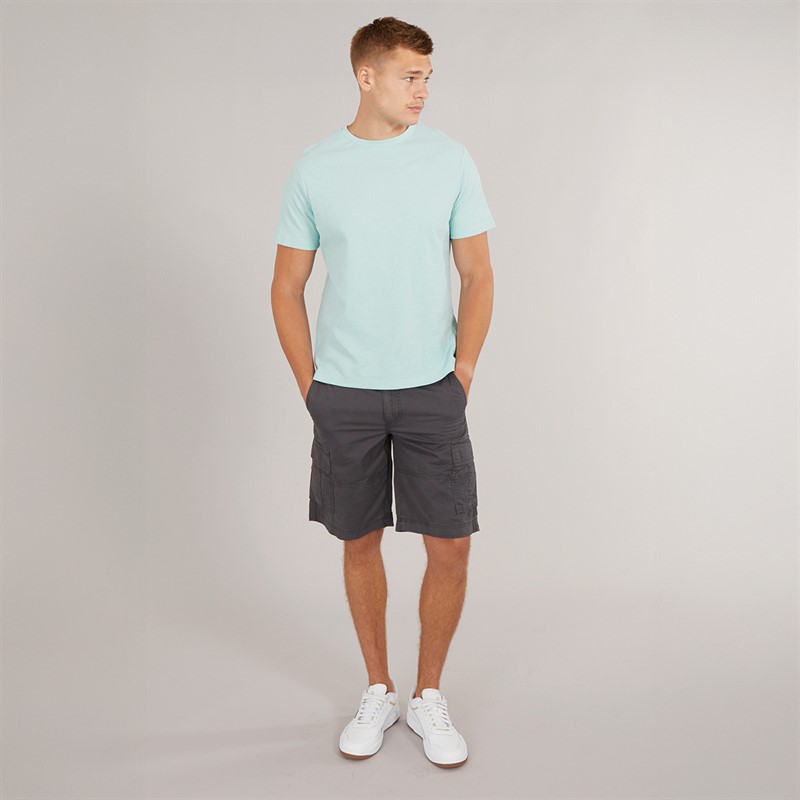 Bench Mens Styna Textured T-Shirt Ice Blue