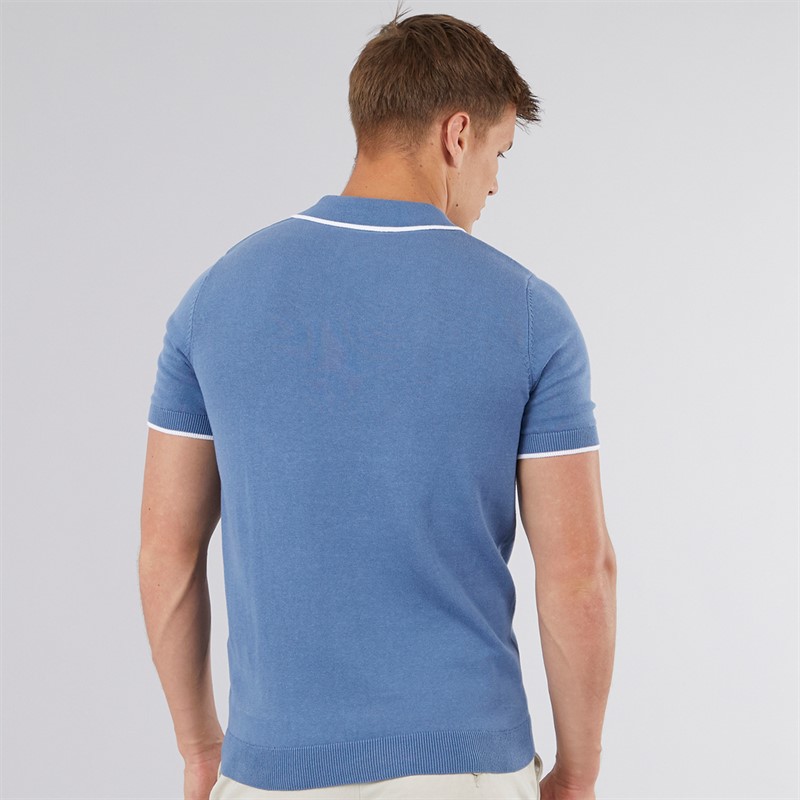 Bench Mens Settio Knitted Polo Slate Blue