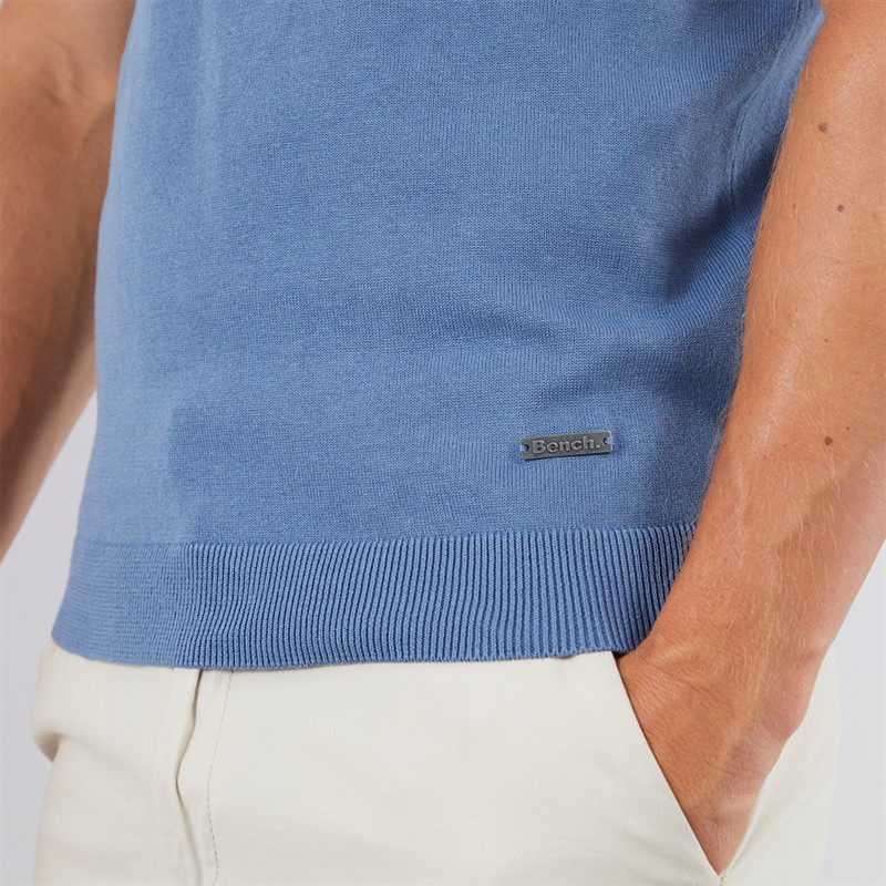 Bench Mens Settio Knitted Polo Slate Blue