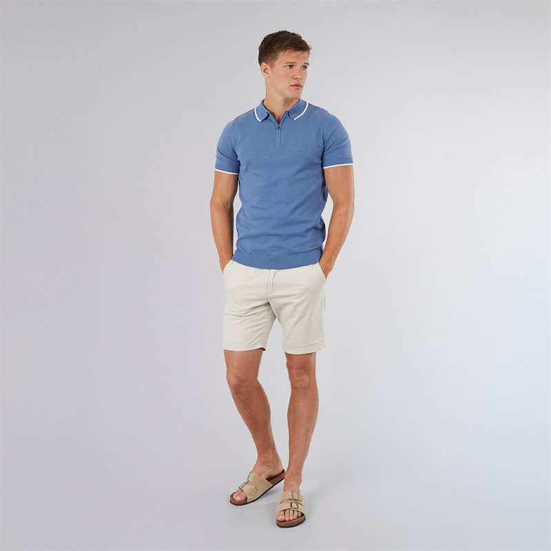 Bench Mens Settio Knitted Polo Slate Blue