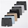 Bench Mens Tosinev Seven Pack Boxers Black Stripes/Skyway/Charcoal Marl/Black Stripes/Stone/Black/Grey Marl