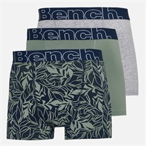 Bench Heren Dekker Drie Pak Boxers Navy Aop/Sage Green/Grey Marl