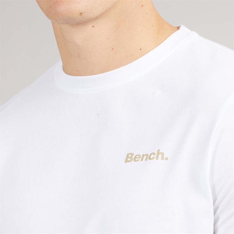 Bench Mens Auley T-Shirt And Lounge Shorts Set White/Stone