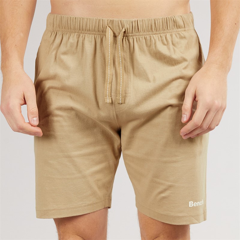 Bench Mens Auley T-Shirt And Lounge Shorts Set White/Stone