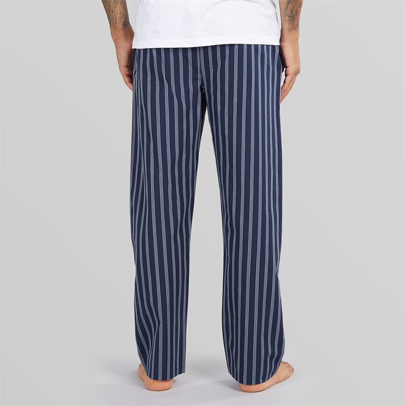 Bench Mens Taeric Poplin Stripe Lounge Pants Navy Stripe
