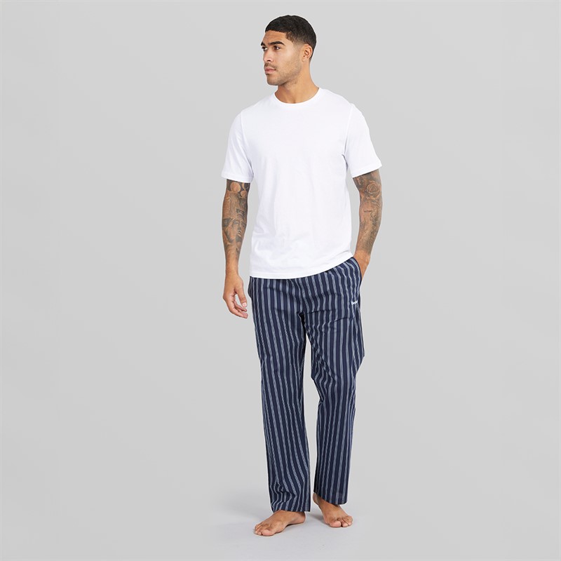 Bench Mens Taeric Poplin Stripe Lounge Pants Navy Stripe
