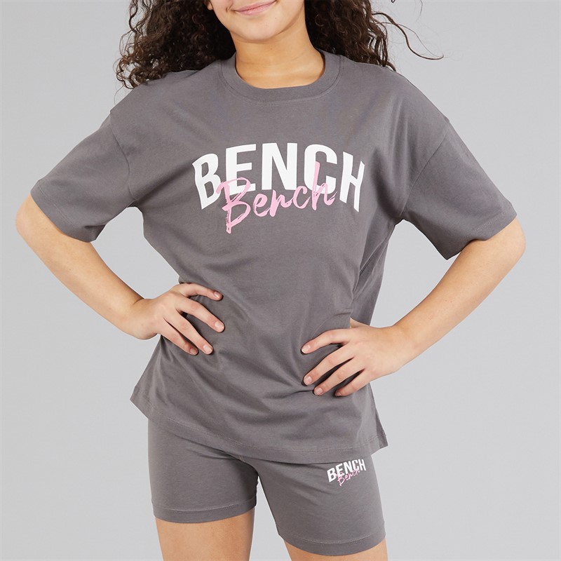 Bench Mädchen Vexlo T Shirt und Shorts Set Charcoal