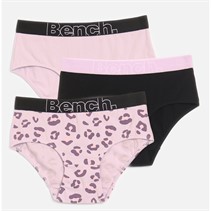 Bench Girls Candida Three Pack Briefs Lilac AOP/Black/Lilac Lilac Aop,Black, Lilac
