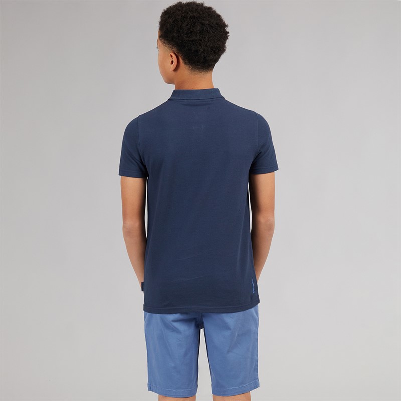 Bench Boys Litras Polo Shirt And Shorts Set Navy/Mid Blue