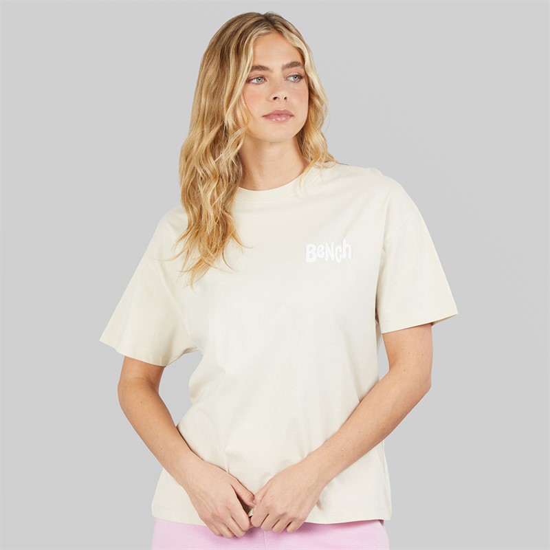 Bench Damen Sarrine Oversized T Shirt Chalk