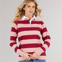 Bench Womens Wendren Rugby Shirt Light Dusky Pink/Cranberry Light Dusky Pink / Cranberry