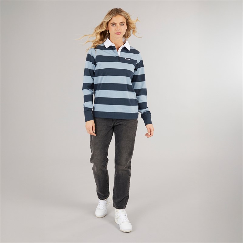 Bench Womens Wendren Rugby Shirt Navy/Dusky Blue Navy / Dusky Blue