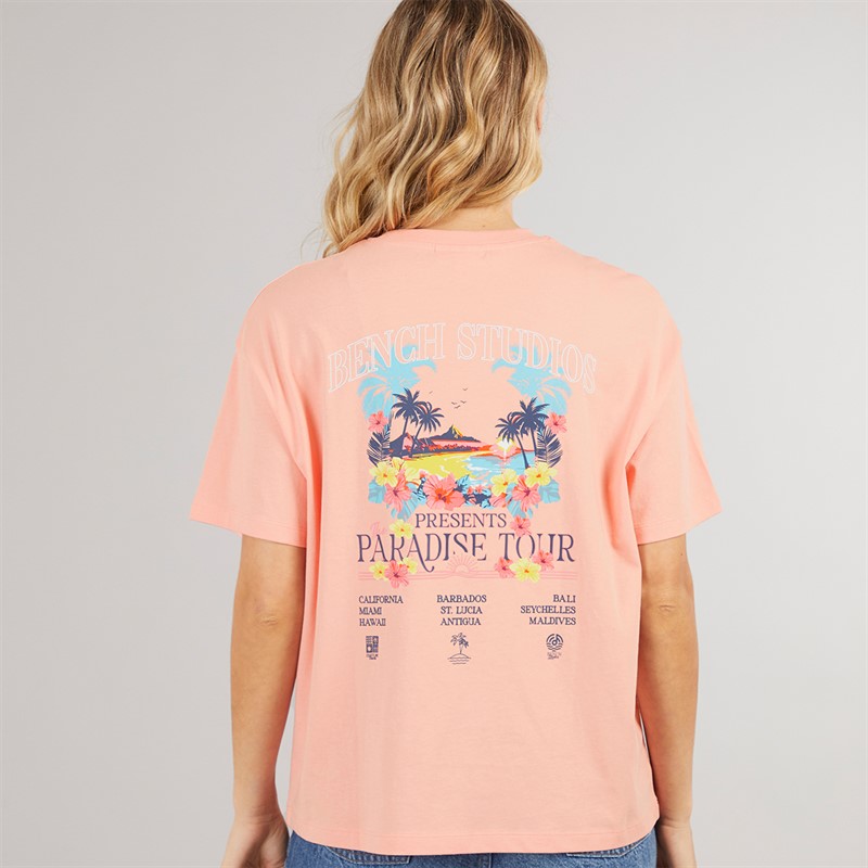 Bench Damen Craya T Shirt Pink Coral