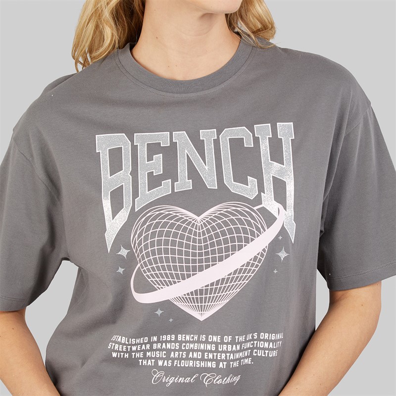 Bench Damen Jilen T Shirt Charcoal