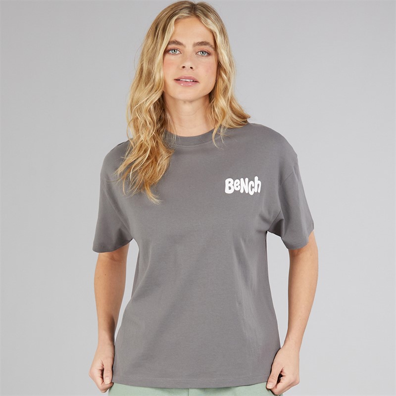 Bench Womens Sarrine Oversized T-Shirt Charcoal