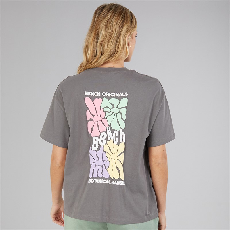Bench Womens Sarrine Oversized T-Shirt Charcoal