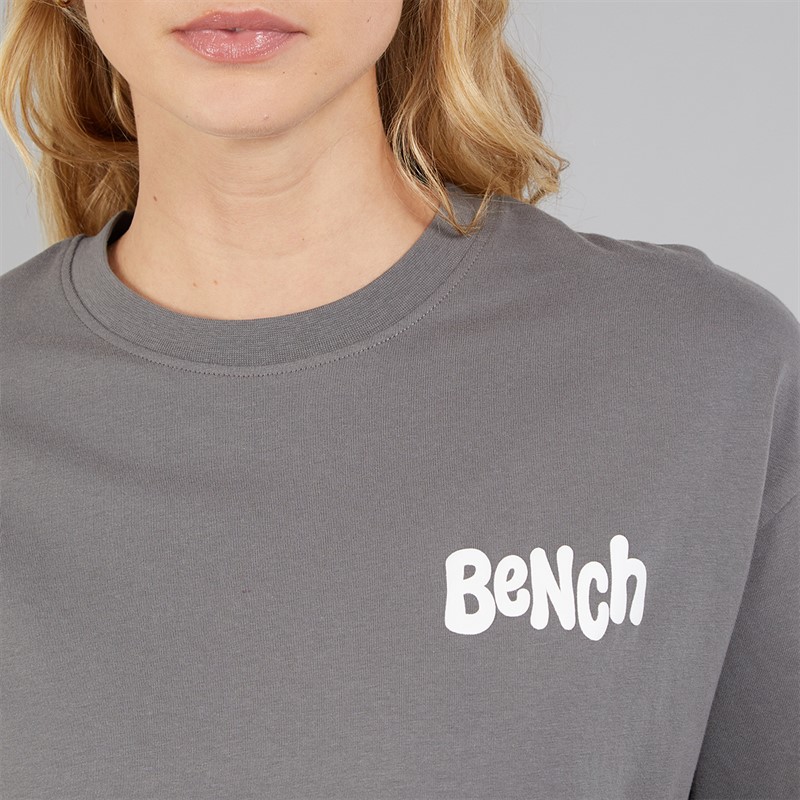 Bench Womens Sarrine Oversized T-Shirt Charcoal